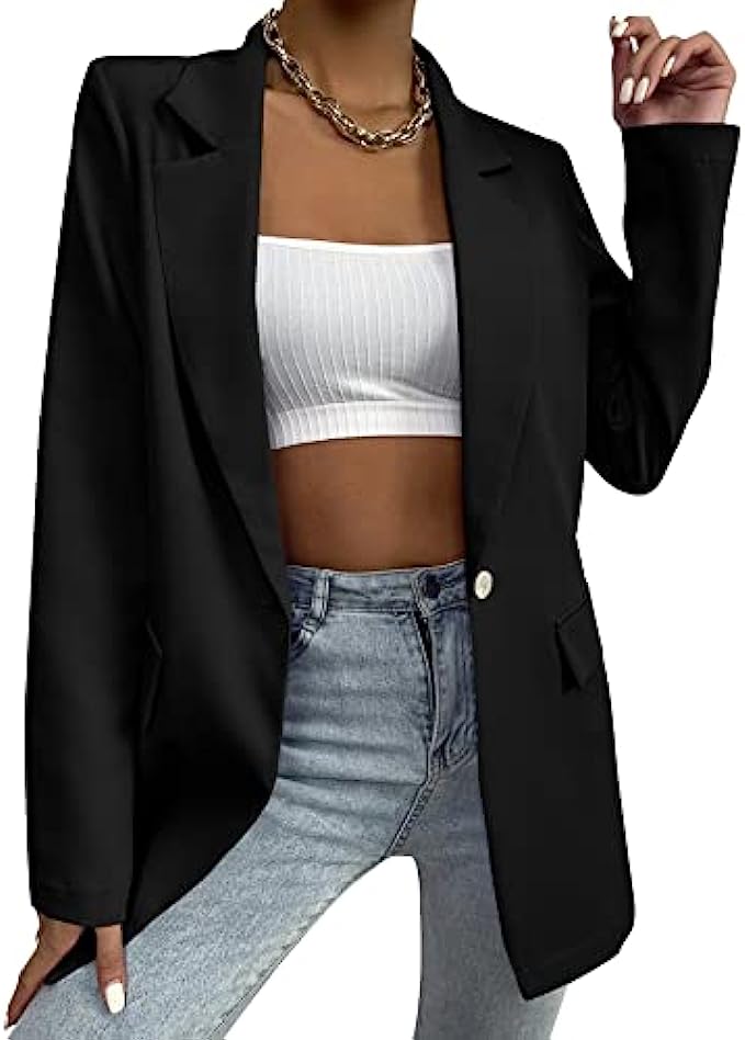 Grlasen Oversize Blazer Women&#039;s Blazers &amp; Suit Jackets Work Office Blazer Long Sleeve Lapel Coats