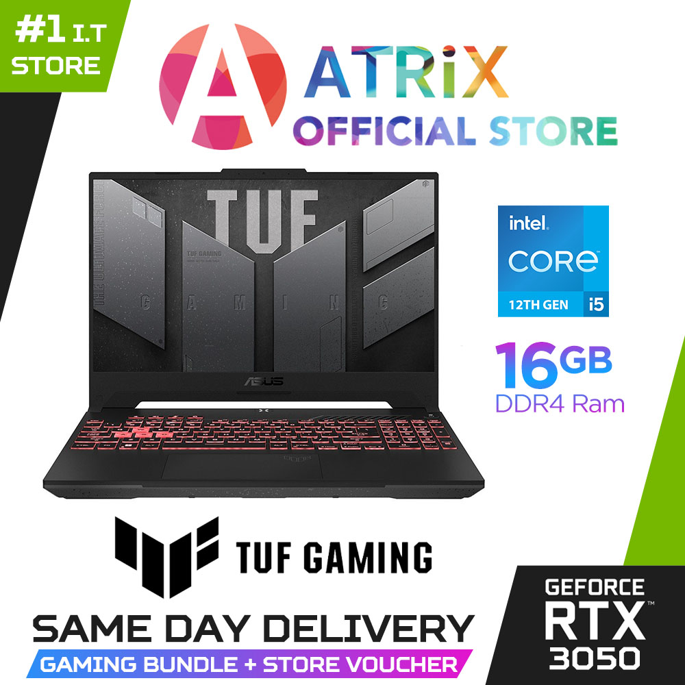 【Express Delivery】ASUS TUF Gaming F15 FX507ZC4-HN155W | 15.6&quot; FHD | I5-12500H | RTX 3050 | 16GB RAM | 512GB SSD | 2Y