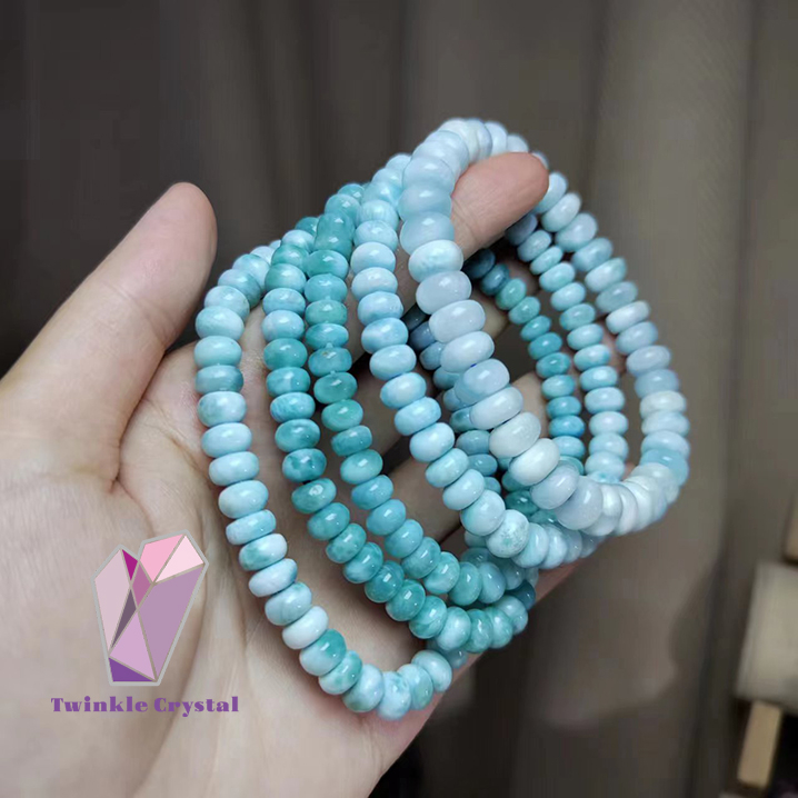 Twinkle Crystal High Quality Abacus Bead Larimar Bracelet