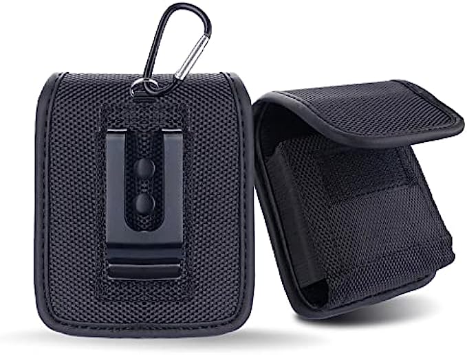 Cell Phone Holster with Belt Clip for Samsung Galaxy Z Flip/Z Flip 5G/Z Flip 3 5G/Z Flip 4 5G, Motorola Razr 2019/Razr 5G Vertical Nylon Flip Cell Phone Pouch Durable Travel Hanging Phone Bag (Nylon)
